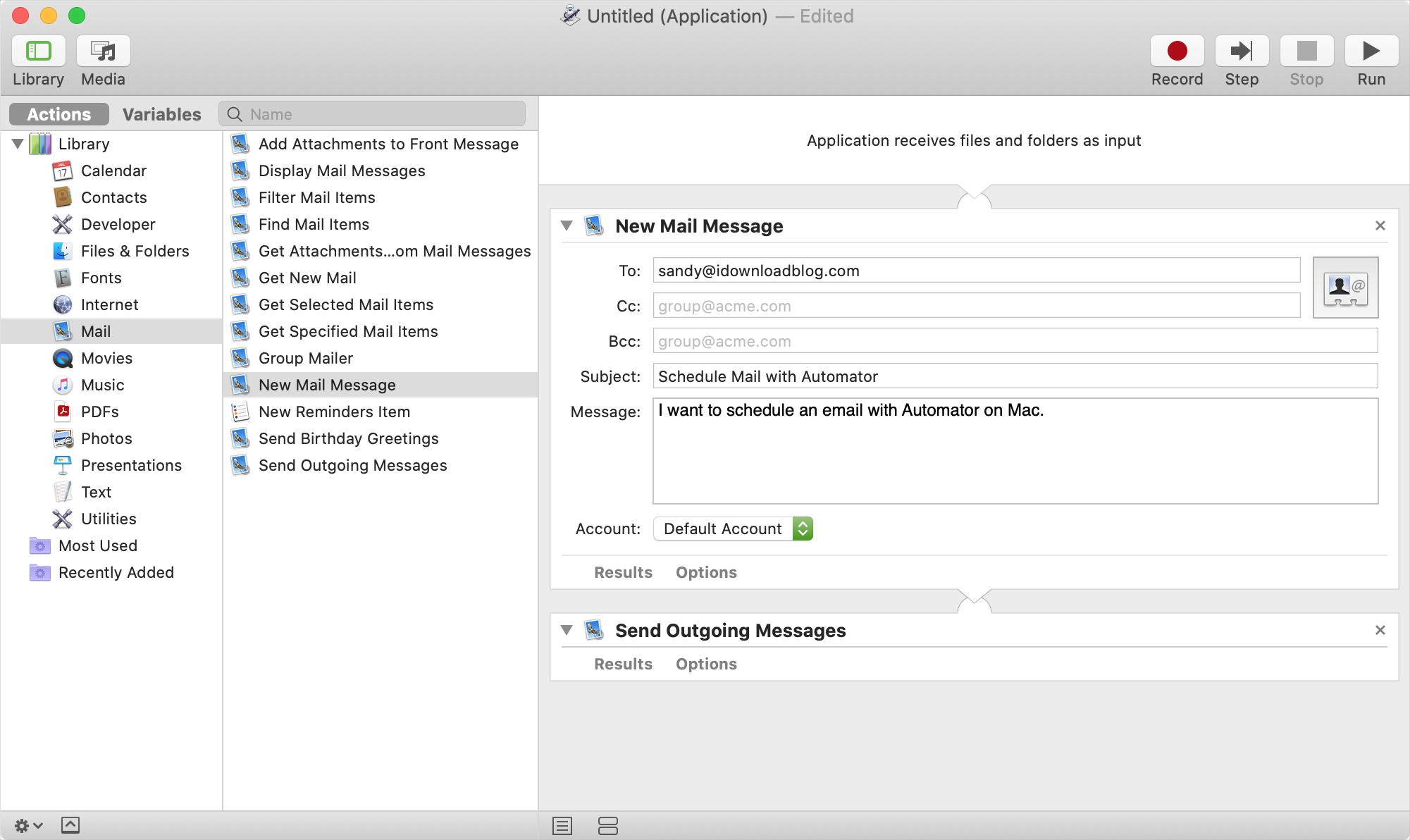 setup auto email reminder for mac